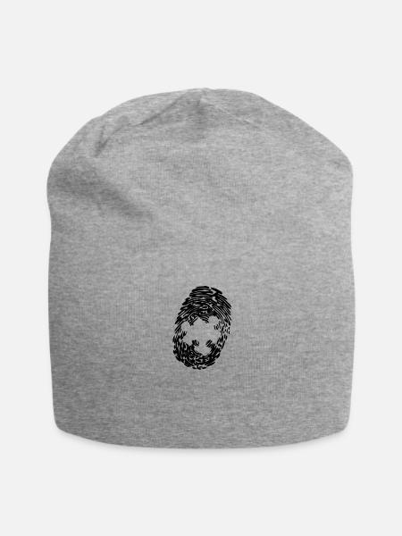 Fingerabdruck Puzzle - Jersey-Beanie - Grau meliert