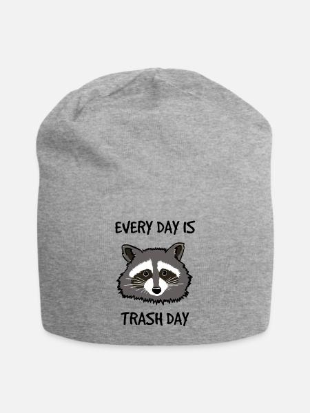 Waschbär - Jersey-Beanie - Grau meliert