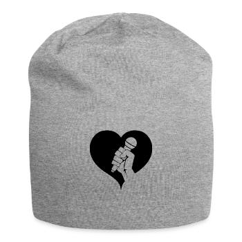Coeur de microphone - Bonnet en jersey - gris chiné - Devant