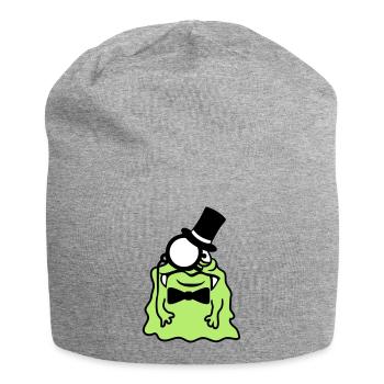 sir herr gentlemen zylinder monokel reich glibber - Jersey-Beanie - Grau meliert - Vorne