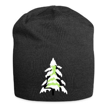 neige froide sapin de Noël sapin sapin étoiles - Bonnet en jersey - charbon - Devant