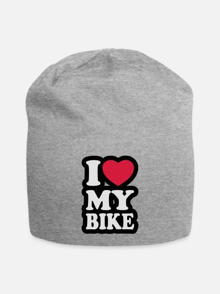 I love my bike - Jersey Beanie - heather grey