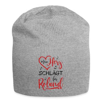 My heart beats for Roland - Jersey Beanie - heather grey - Front