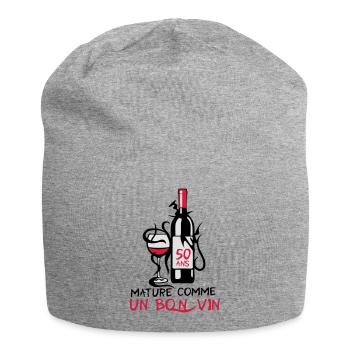 50 ans mature bouteille vin anniversaire - Bonnet en jersey - gris chiné - Devant