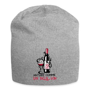 70 ans mature bouteille vin anniversaire - Bonnet en jersey - gris chiné - Devant