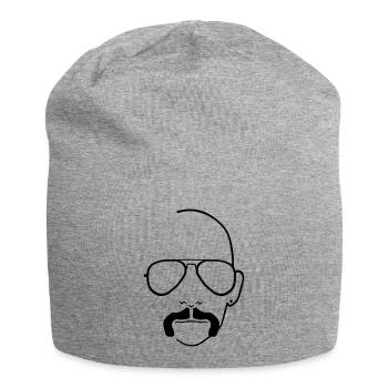 Pornoglatze Gesicht - Jersey-Beanie - Grau meliert - Vorne