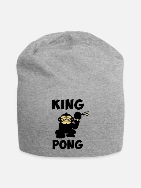 ping pong, tennis de table humour drôle - Bonnet en jersey - gris chiné