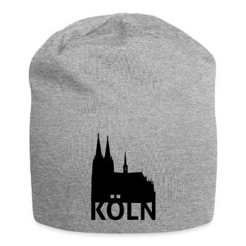 Kölner Dom - Jersey-Beanie - Grau meliert - Vorne