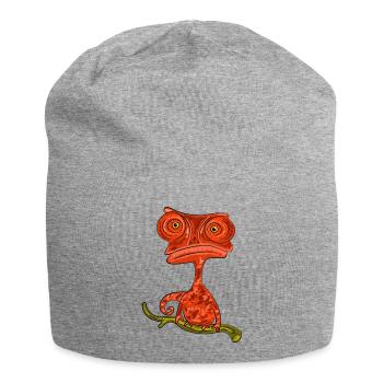 Chamaeleon Exotisch Geschenkidee - Jersey-Beanie - Grau meliert - Vorne