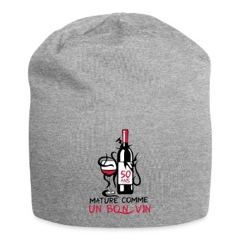 50 ans mature bouteille vin anniversaire - Bonnet en jersey - gris chiné - Devant