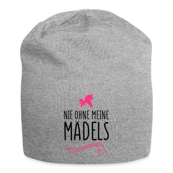 einhorn nie ohne meine maedels - Jersey-Beanie - Grau meliert - Vorne