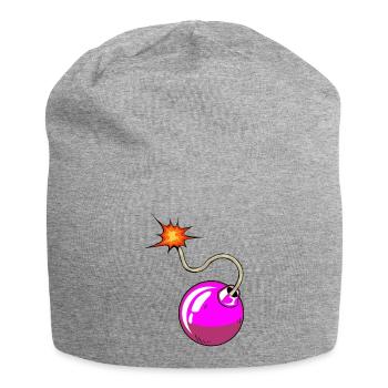 bombe meche dessin flamme - Bonnet en jersey - gris chiné - Devant