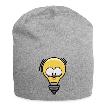 Doodle : une ampoule - Bonnet en jersey - gris chiné - Devant