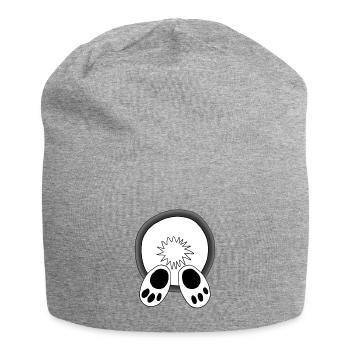 The white rabbit disappears in the rabbit hole - Jersey Beanie - heather grey - Front