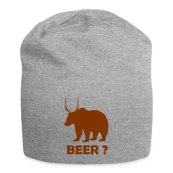 Beer? - Jersey Beanie - heather grey - Front