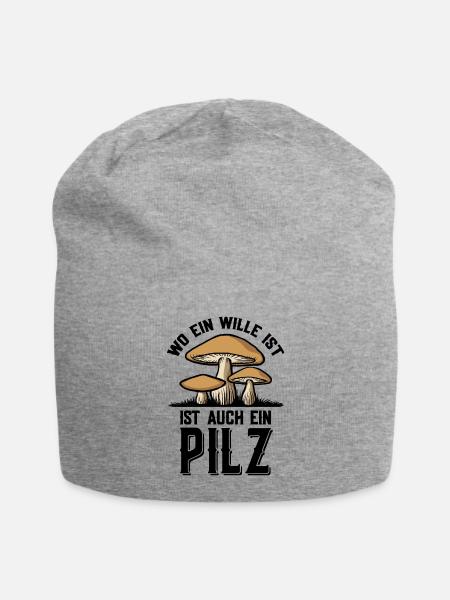 WO EIN WILLE IST AUCH EIN PILZ PILZSAMMLER PILZE - Jersey-Beanie - Grau meliert