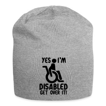 Oui, je suis handicapé | Handicap en fauteuil roulant - Bonnet en jersey - gris chiné - Devant