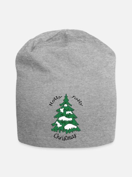Holly Jolly Christmas - Jersey-Beanie - Grau meliert