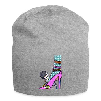 Disko Stöckelschuhe - Jersey-Beanie - Grau meliert - Vorne