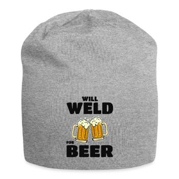 Welding Welder Metal Construction Ironworker Beer - Jersey Beanie - heather grey - Front