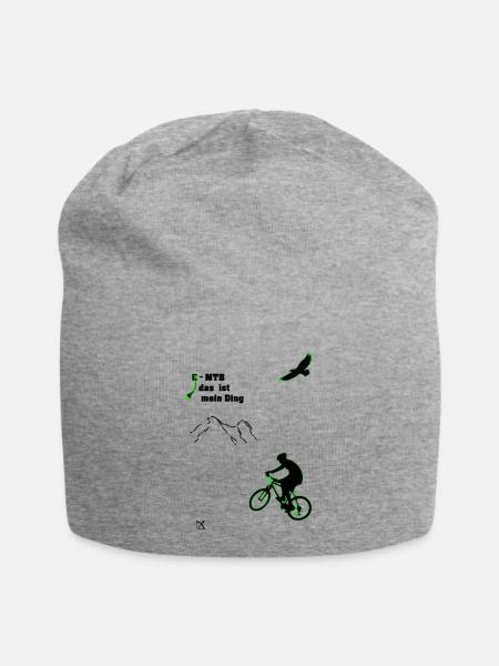 E MTB in den Bergen - Jersey-Beanie - Grau meliert