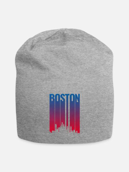 Boston Skyline Gradient Night - Jersey-Beanie - Grau meliert