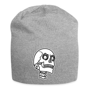 Creepy Skull Skull Skull Skeleton Halloween Skull - Jersey Beanie - heather grey - Front