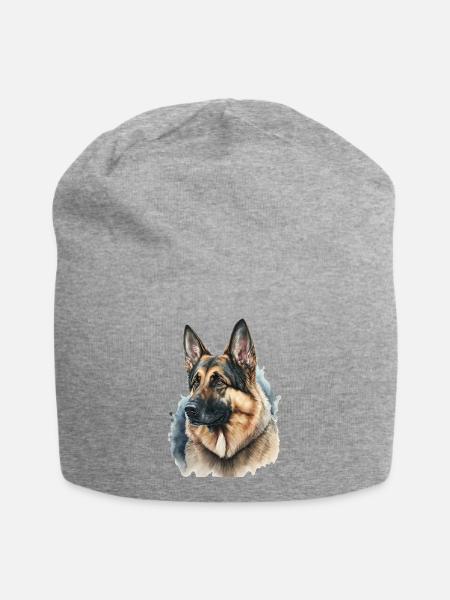 Deutscher Schäferhund Wasserfarben - Jersey-Beanie - Grau meliert