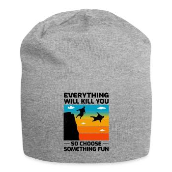 Wingsuit fliegen Base Jumping Fallschirmspringen Wingsuiting - Jersey-Beanie - Grau meliert - Vorne