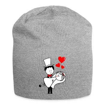ehepaar married - Jersey-Beanie - Grau meliert - Vorne