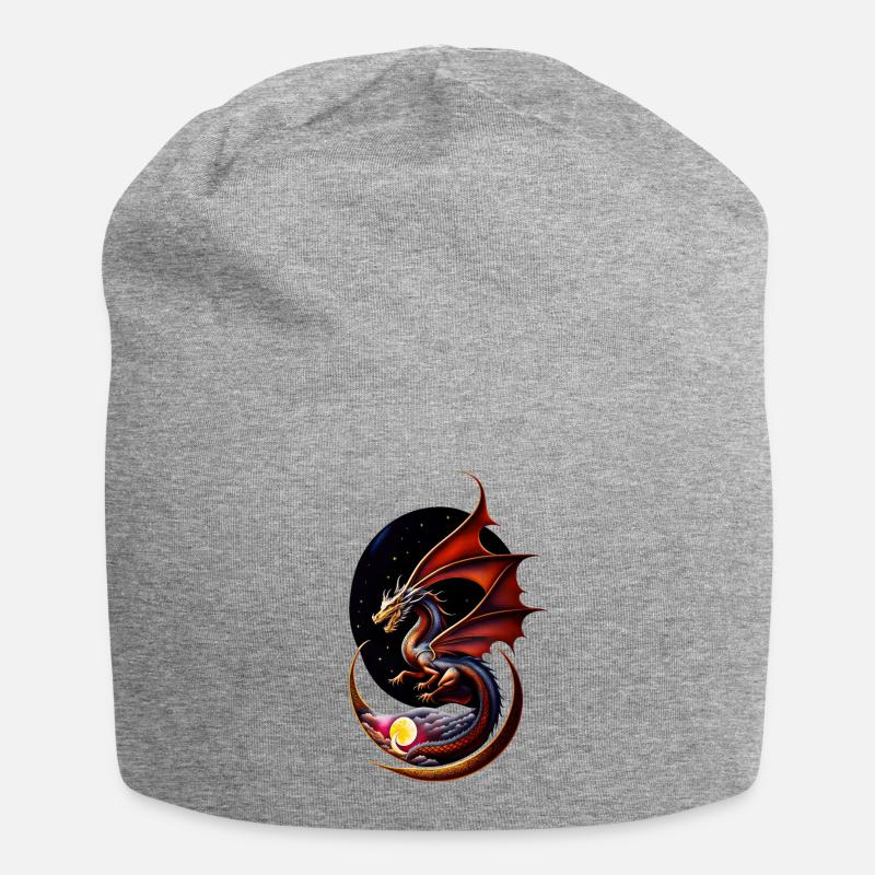 Night Dragon - Jersey Beanie - heather grey