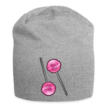 Skull Lollipop - Jersey Beanie - heather grey - Front