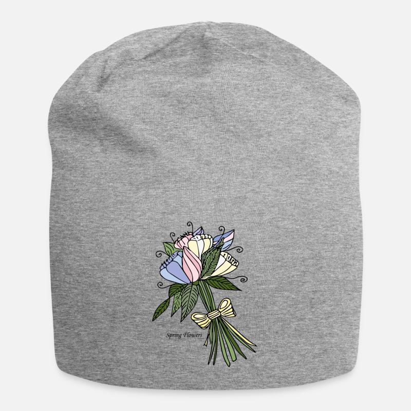 Spring flowers - Jersey Beanie - heather grey
