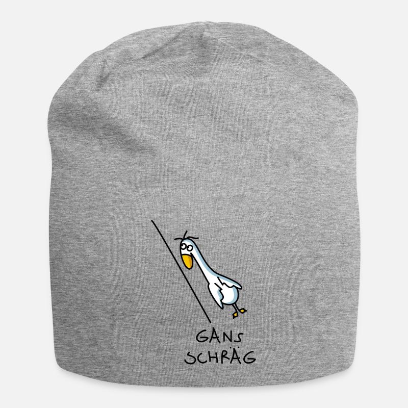 Schräger Vogel Gans - Jersey-Beanie - Grau meliert