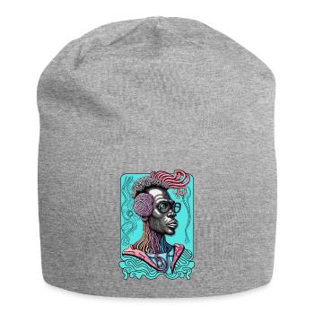 Ultra Cool et Futuriste Psychédélique Afro Man - Bonnet en jersey - gris chiné - Devant