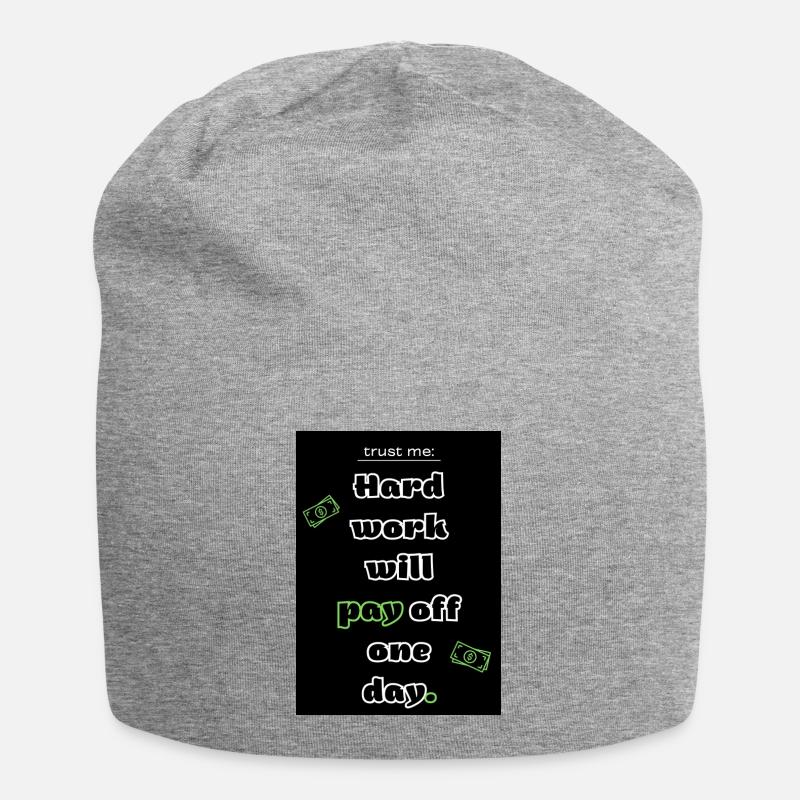 Hard work will pay off one day - Jersey-Beanie - Grau meliert