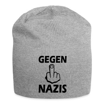 Gegen nazis - Jersey-Beanie - Grau meliert - Vorne
