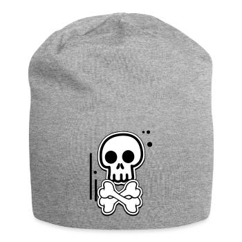 comic piraten totenschädel - Jersey-Beanie - Grau meliert - Vorne