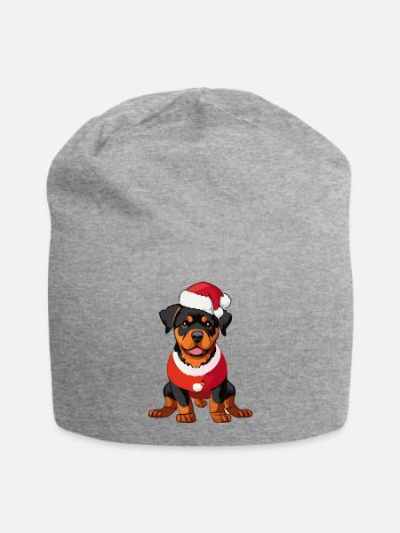 Rottweiler Weihnachten - Jersey-Beanie - Grau meliert