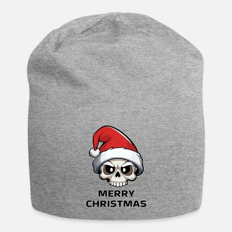 Noël tête de mort - Bonnet en jersey - gris chiné