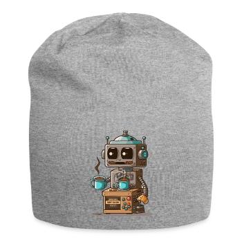 Robo-Kaffee - Jersey-Beanie - Grau meliert - Vorne