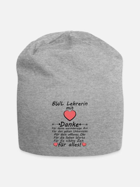 Beste BWL Lehrerin Danke sagen Abschiedsgeschenk - Jersey-Beanie - Grau meliert