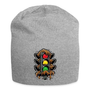 Classic German traffic light - Jersey Beanie - heather grey - Front