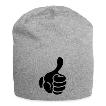 hand thumb like comic - Jersey-Beanie - Grau meliert - Vorne
