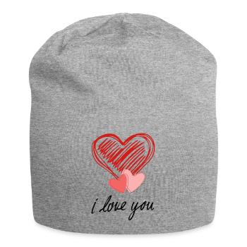 I love you - Jersey-Beanie - Grau meliert - Vorne