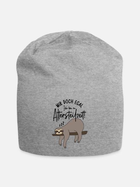 Faultier Mir doch egal Ich bin in Altersteilzeit - Jersey-Beanie - Grau meliert