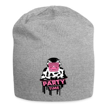 Lustige Party Time Milch Kuh Graffiti Tier Zitat - Jersey-Beanie - Grau meliert - Vorne