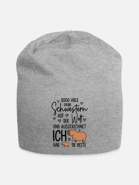 So viele Schwestern - Capybara - Große Schwester - Jersey-Beanie - Grau meliert