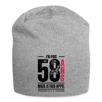 58 ans / t-shirt 58 ans / idée cadeau 58 ans - Bonnet en jersey - gris chiné - Devant