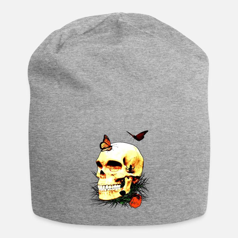 skull...perfect for halloween - Jersey-Beanie - Grau meliert